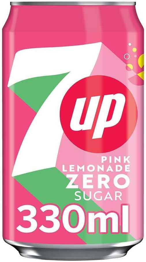 7UP Zero Pink Lemonade 330ml Can (Pack of 8)