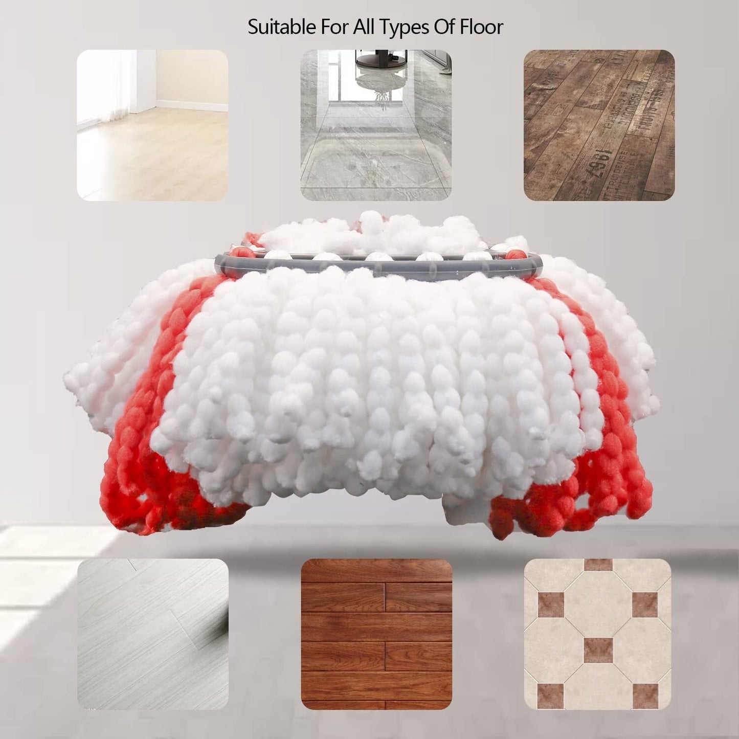 5-Pack Cleaning Turbo Microfiber Replacement Refill Mop Heads for Vileda Wring