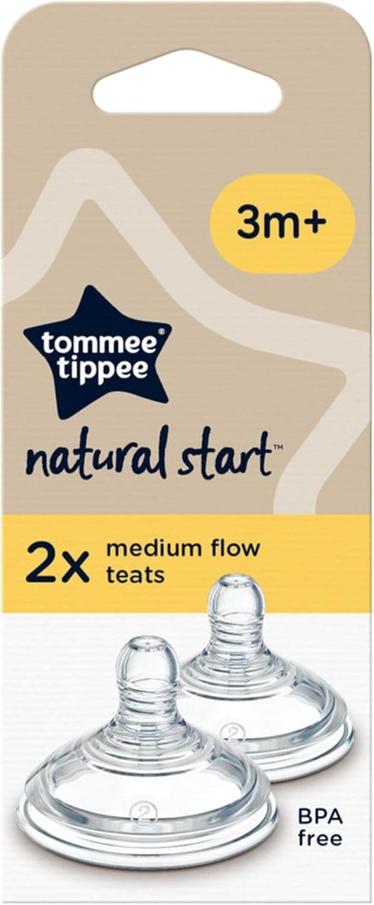 Tommee Tippee Closer to Nature 3 months Medium Flow Bottle Teats - Pack of 2 uk