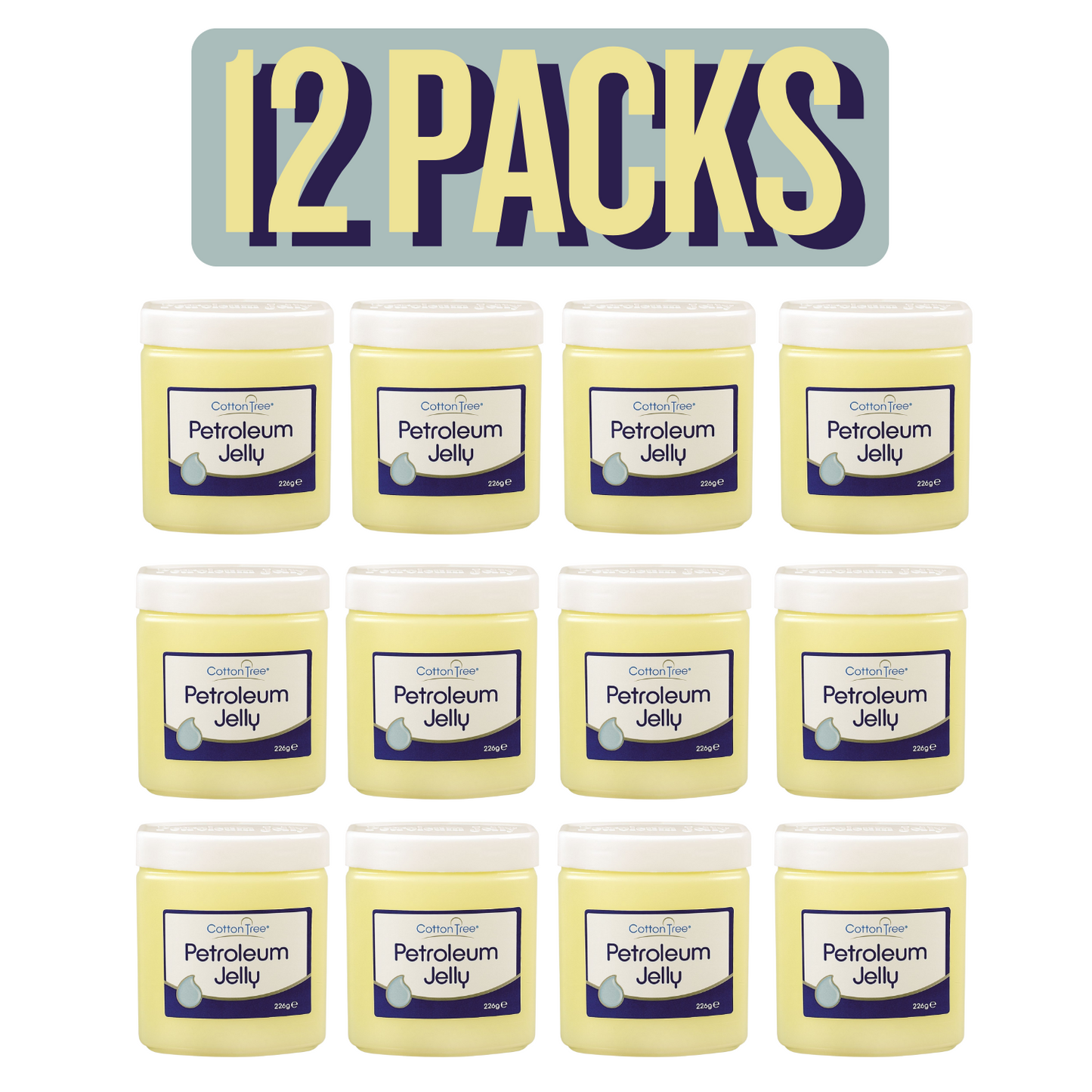 Cotton Tree Original Petroleum Jelly Pot Dry Skin Protection Burns Chapping 226g