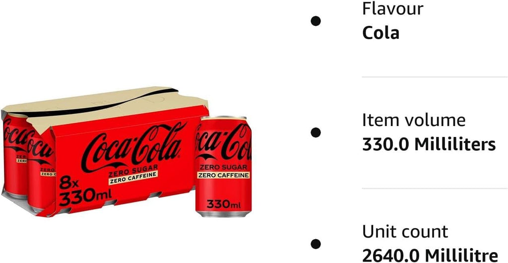 Coca-Cola Zero Sugar Soft Drink Cans, 24 x 330 mL
