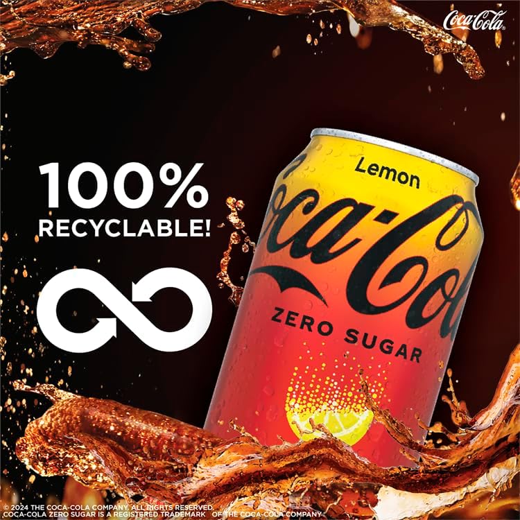 Coca-Cola Zero Sugar Soft Drink Cans, 24 x 330 mL