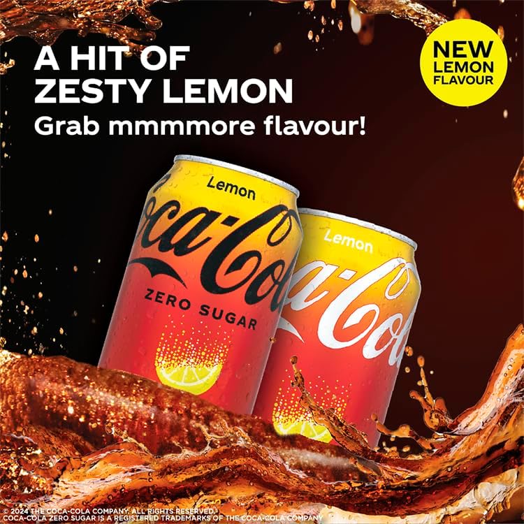 Coca-Cola Zero Sugar Soft Drink Cans, 24 x 330 mL