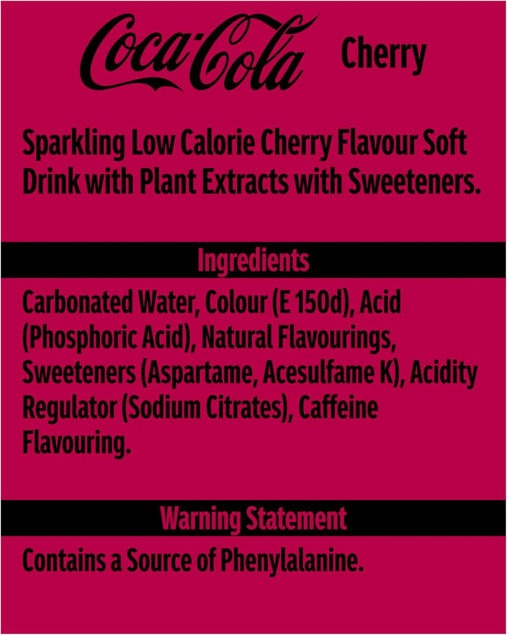 Coca-Cola Zero Sugar Soft Drink Cans, 24 x 330 mL