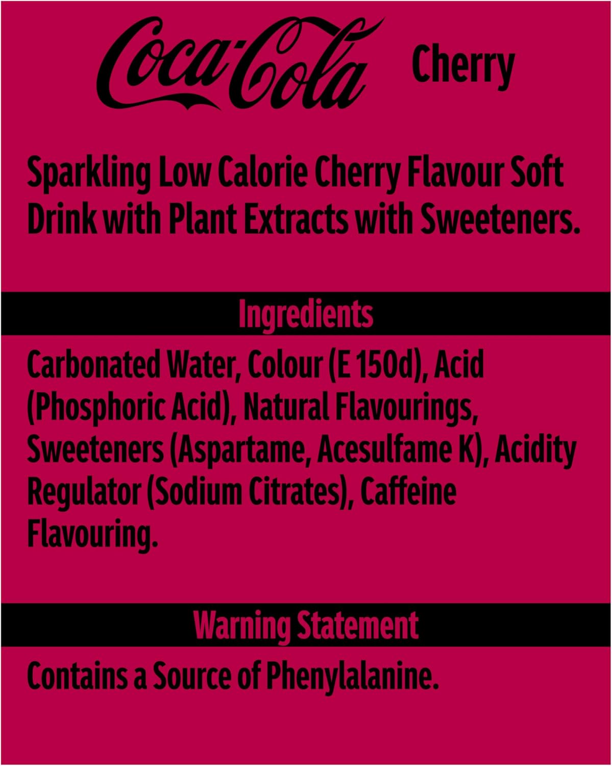 Coca-Cola Zero Sugar Soft Drink Cans, 24 x 330 mL