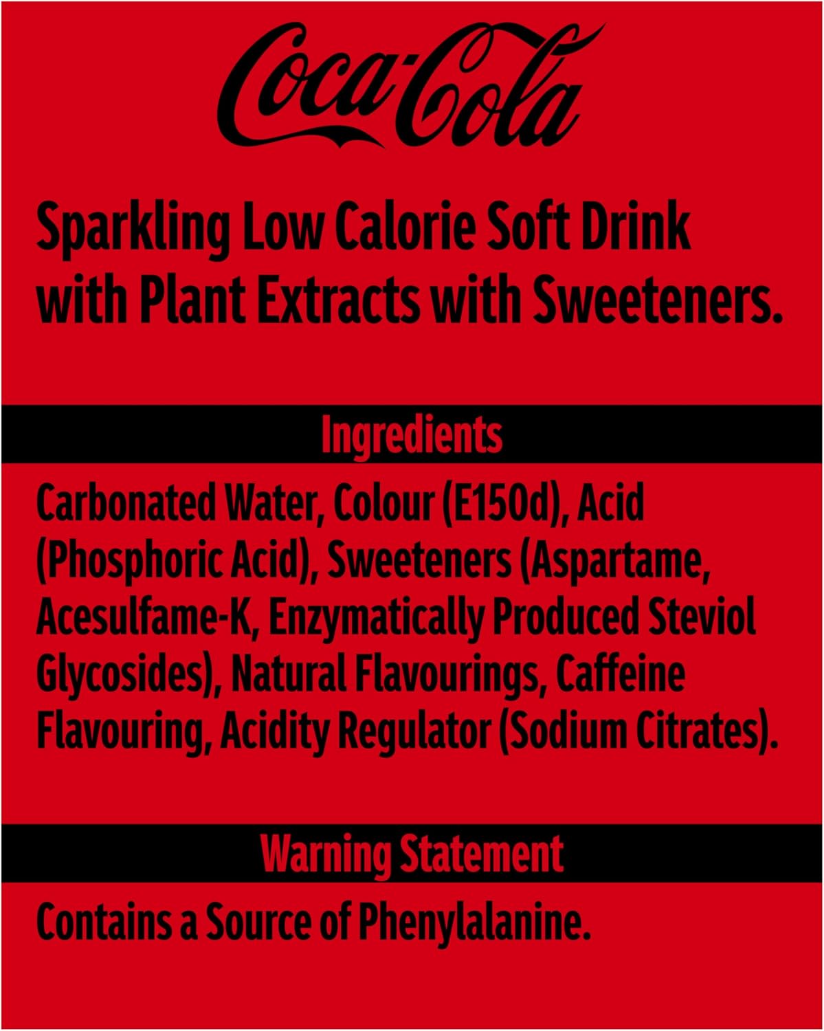 Coca-Cola Zero Sugar Soft Drink Cans, 24 x 330 mL