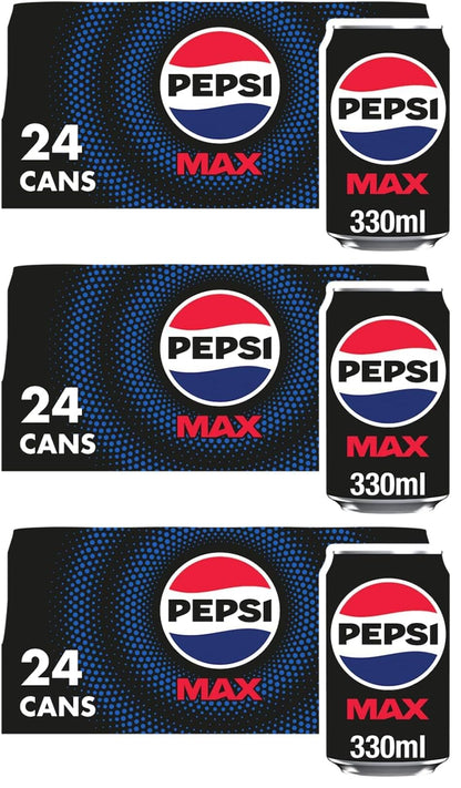 Pepsi Max No Sugar Cola Cans 24 x 330ml