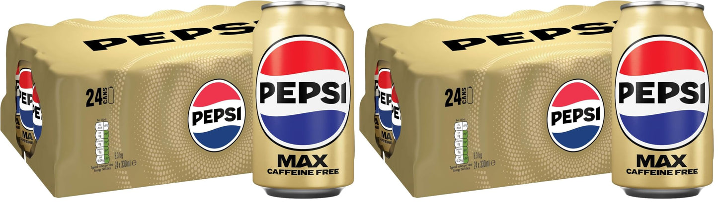 Pepsi Max No Caffeine 330ml Can (Pack of 24)