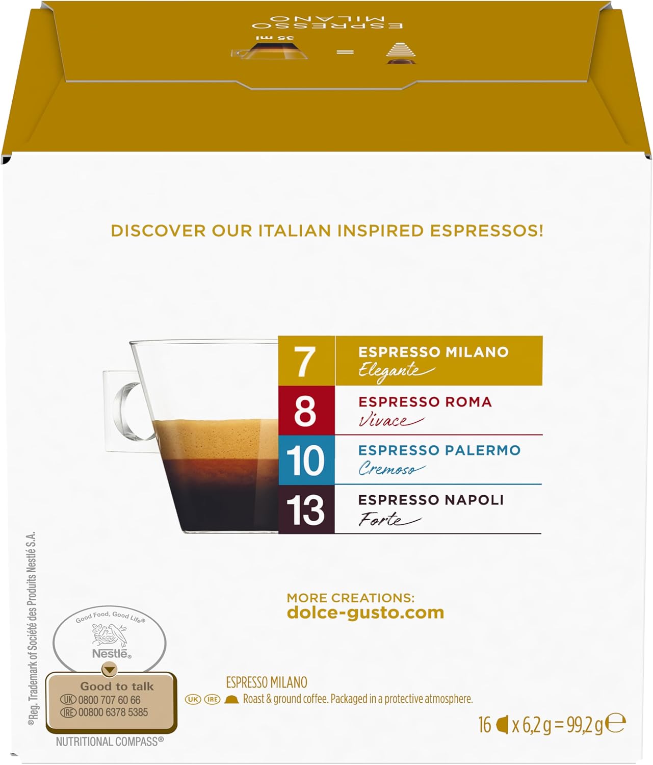 NESCAFÉ Dolce Gusto | Espresso Milano | 16 capsules | 3 Packs | 48 Cups