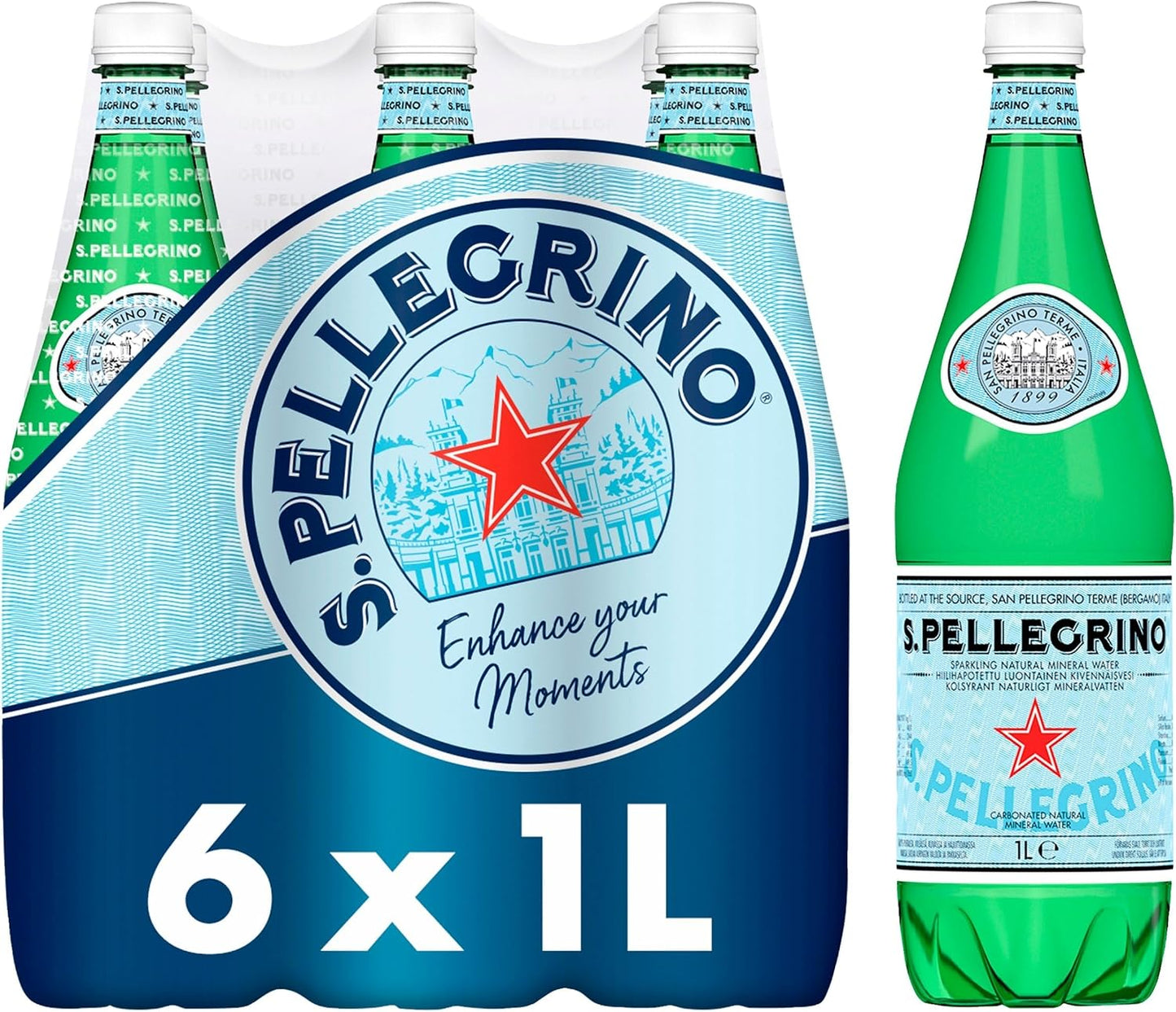 San Pellegrino Sparkling Natural Mineral Water 6x1L