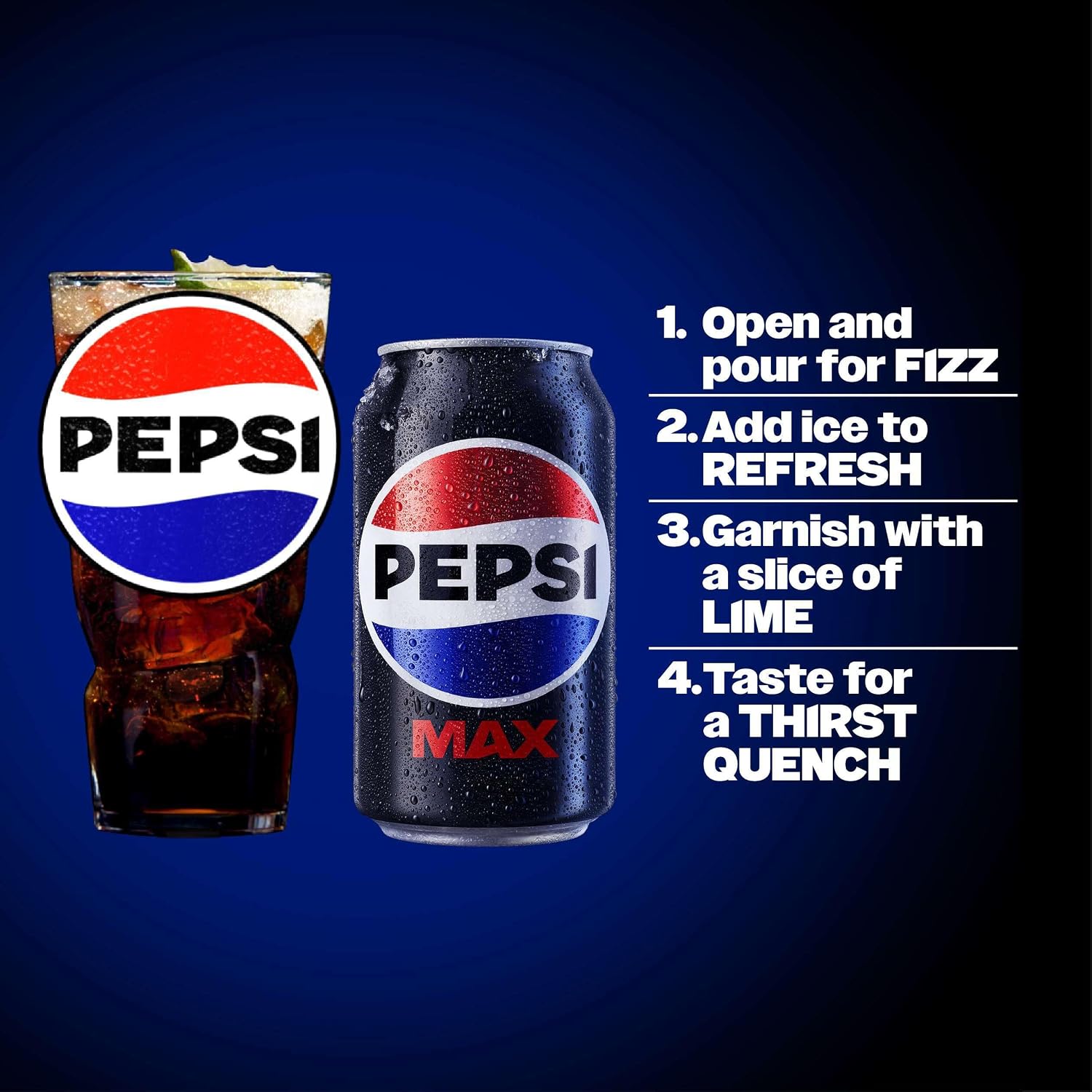 Pepsi Max No Sugar Cola Cans 24 x 330ml