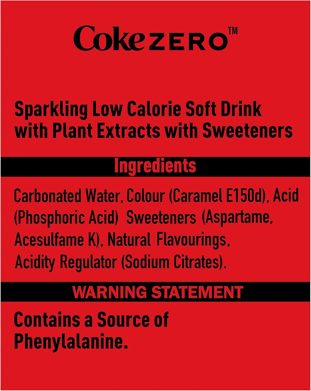 Coca-Cola Zero Sugar Soft Drink Cans, 24 x 330 mL