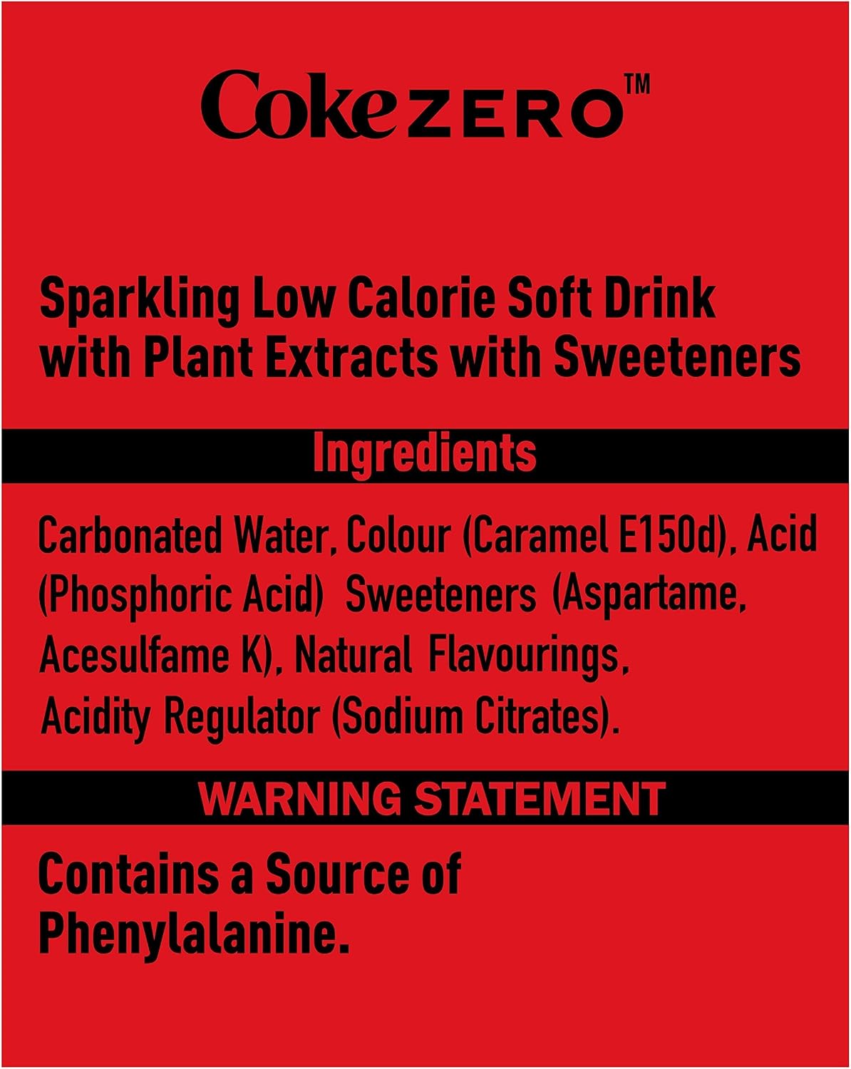 Coca-Cola Zero Sugar Soft Drink Cans, 24 x 330 mL
