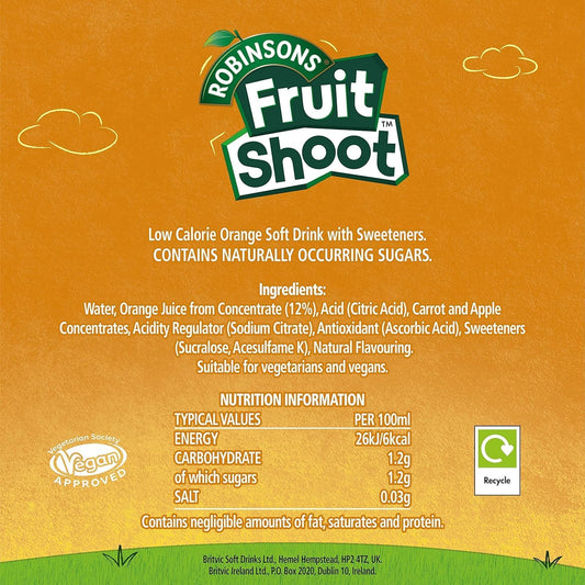 FRUIT SHOOT Orange 24 x 200ml bottles