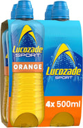 Lucozade Sport Body Fuel - Orange 4x500ml , Isotonic sports drink, with Electrolytes and Vitamin B3 ,Still , Bursting with Flavour