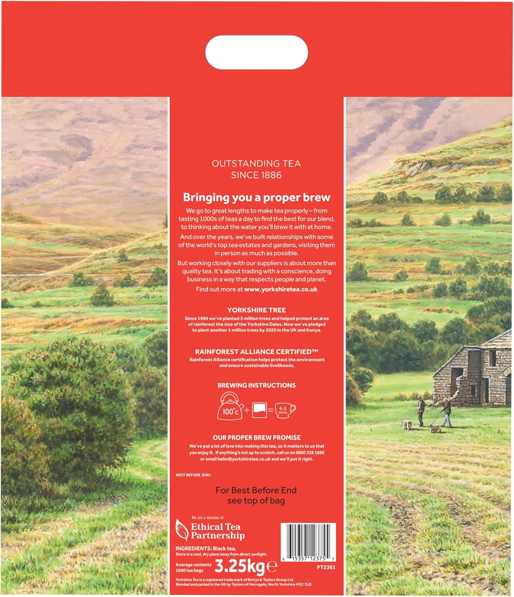 Yorkshire Tea, Total 1040 Tea Bags, (Pack of 3.25 kg)
