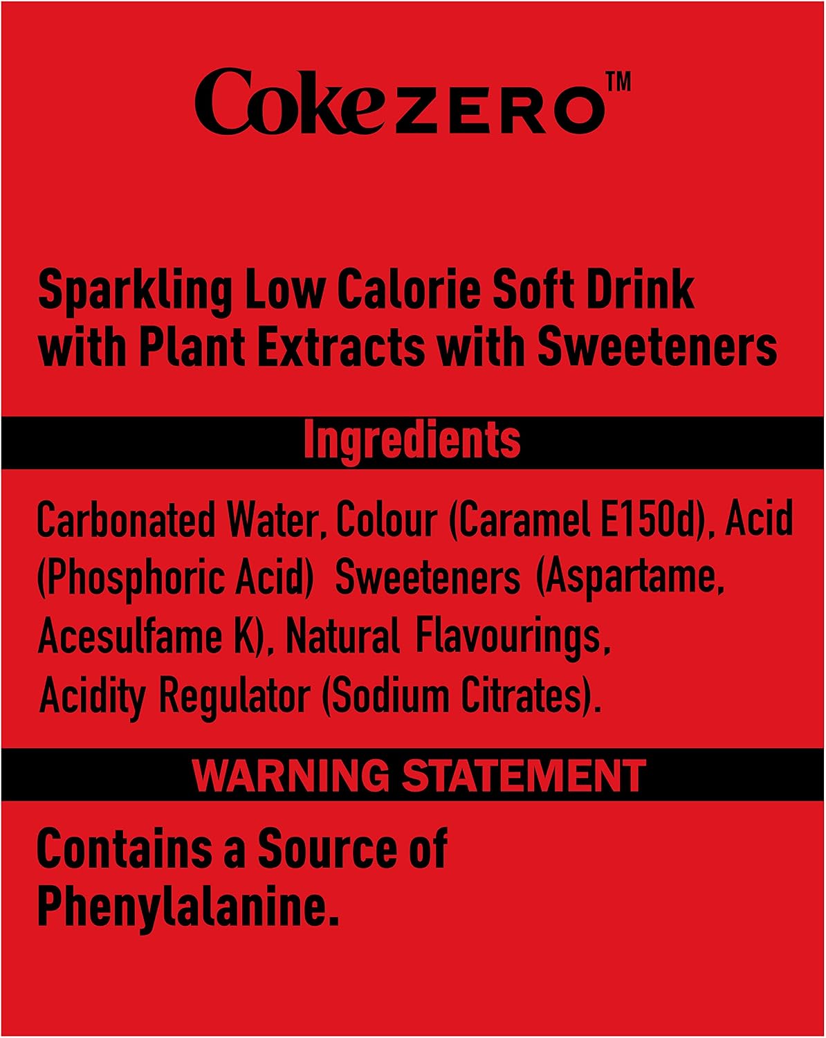 Coca-Cola Zero Sugar Soft Drink Cans, 24 x 330 mL