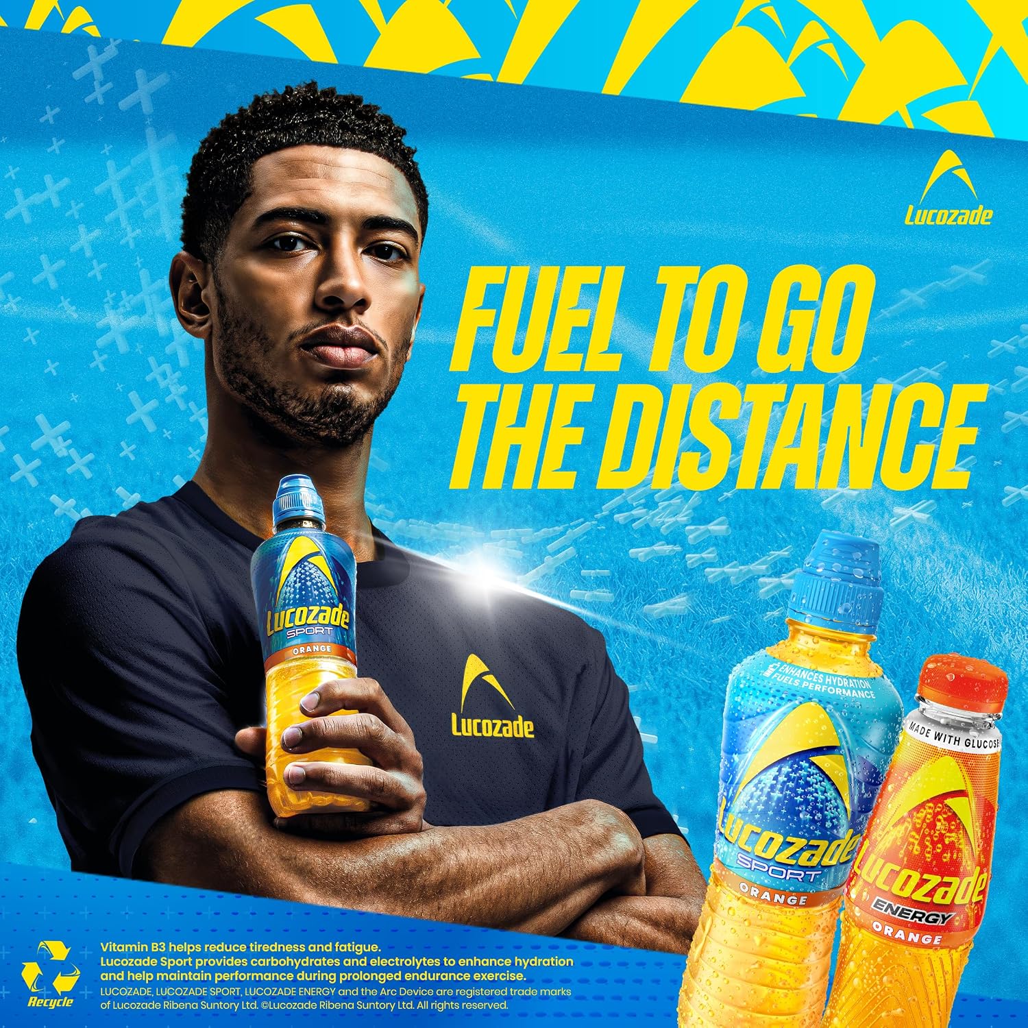 Lucozade Sport Body Fuel - Orange 4x500ml , Isotonic sports drink, with Electrolytes and Vitamin B3 ,Still , Bursting with Flavour