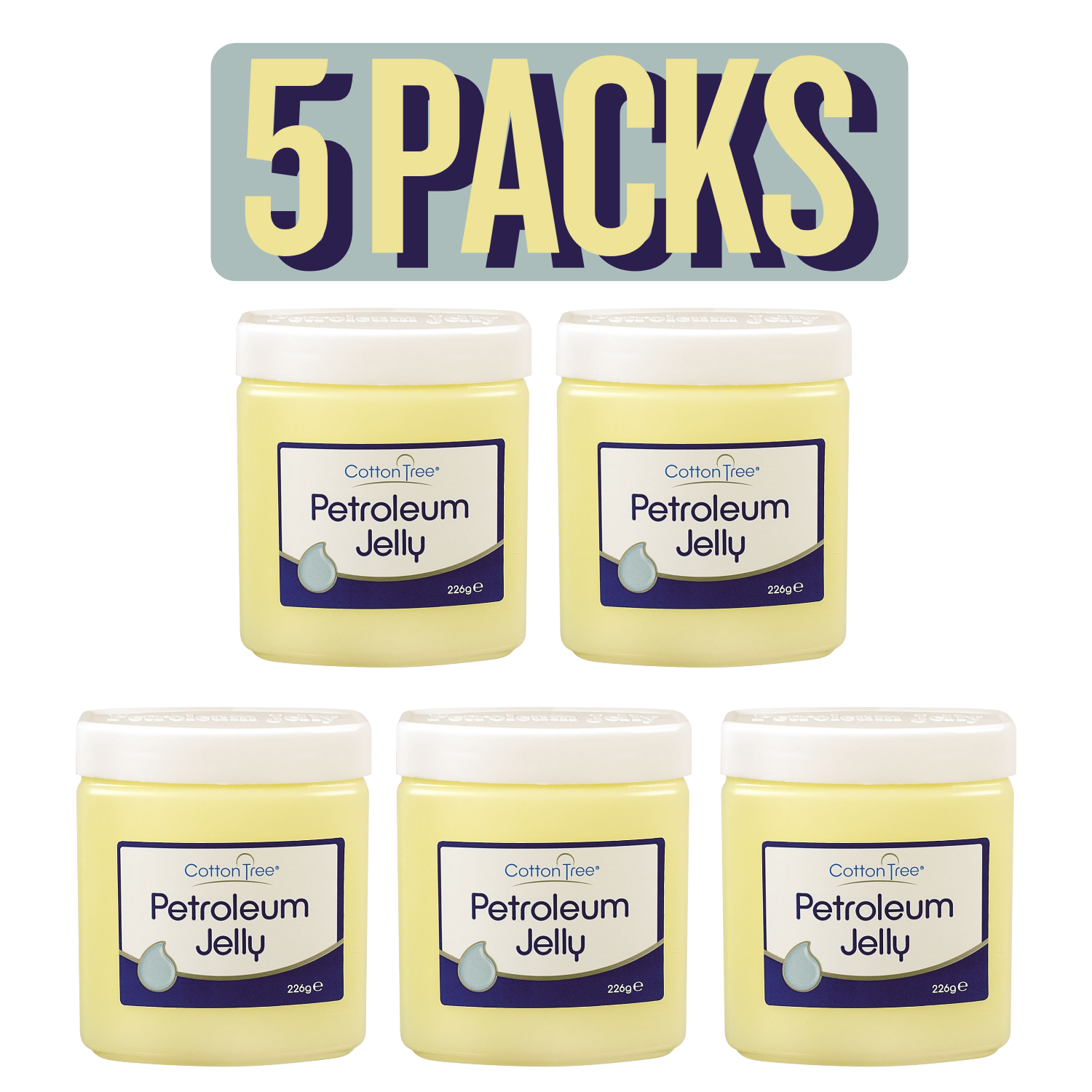 Cotton Tree Original Petroleum Jelly Pot Dry Skin Protection Burns Chapping 226g