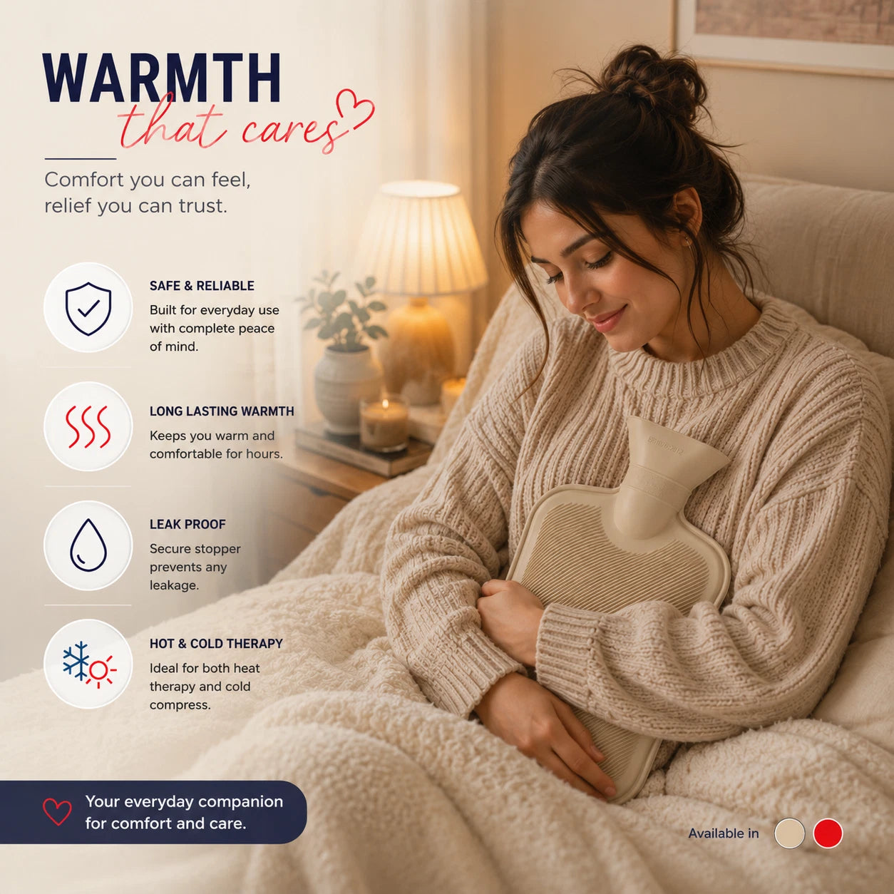 2L LARGE NATURAL RUBBER RIBBED HOT WATER BOTTLE BED WARMER WINTER WARM COLD