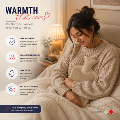 2L LARGE NATURAL RUBBER RIBBED HOT WATER BOTTLE BED WARMER WINTER WARM COLD