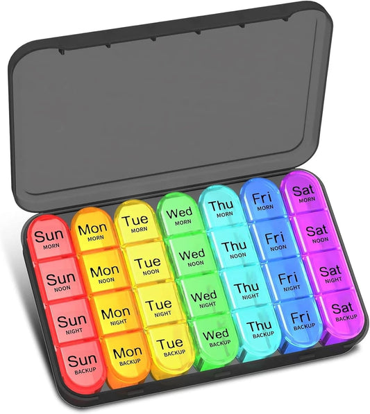 Pills box 28 Slot 7 Days Weekly Tablet Medicine Box Holder Storage Organizer