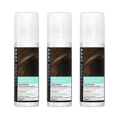 Root Perfect Dark Brown Hair Concealer Spray 75ml - Pack of 3