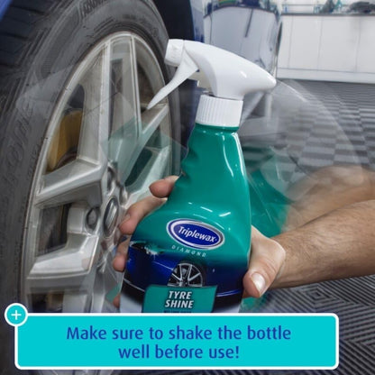 TRIPLEWAX TYRE SHINE WET LOOK FINISH SPRAY 500ML LONG-LASTING FOR CAR TYRES NEW