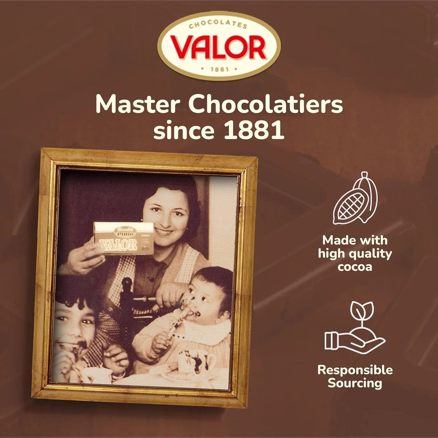 Valor Sugar Free Dark Chocolate Bar - Diabetic with 100g