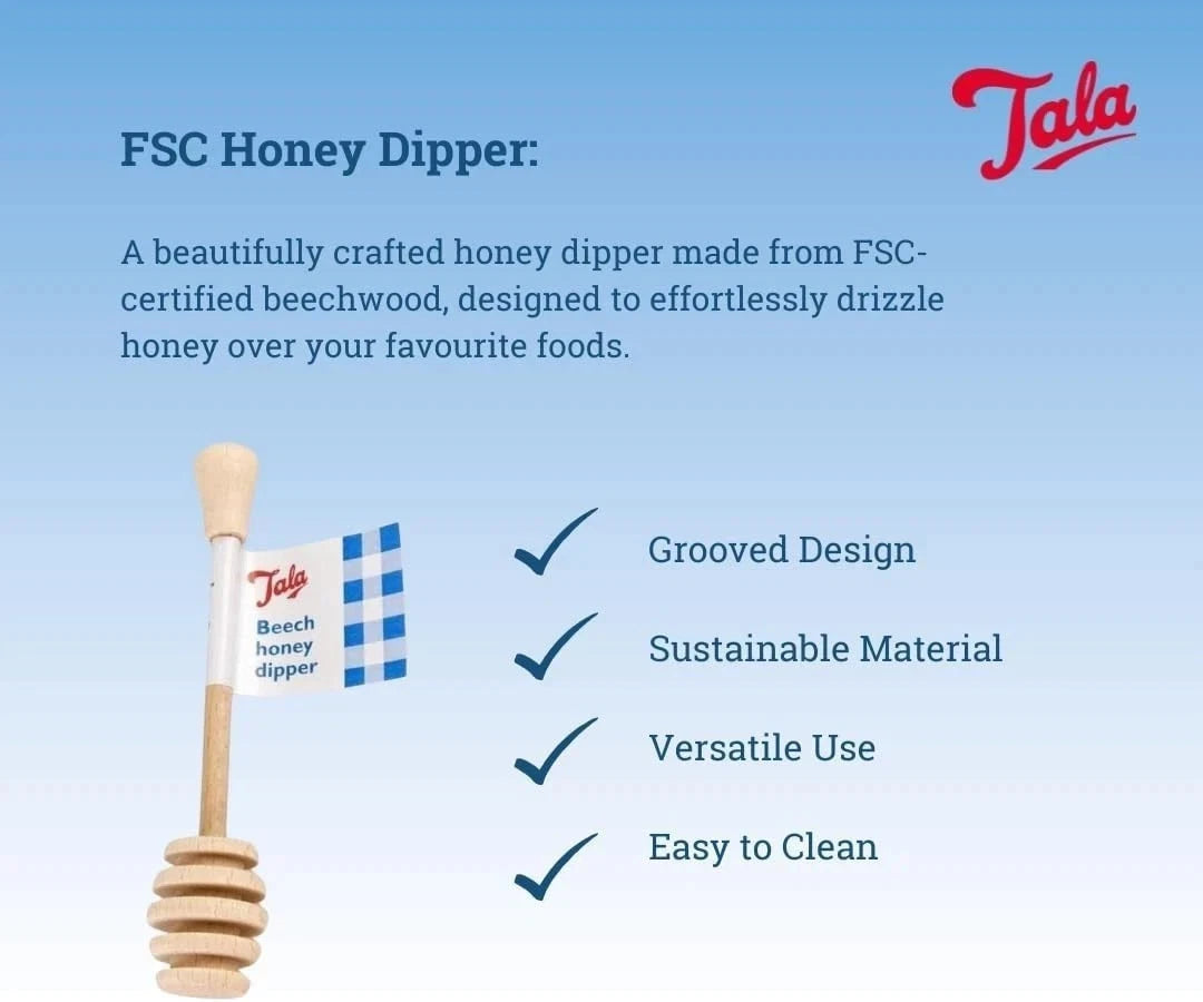 Tala Beechwood Honey Dipper, Beige