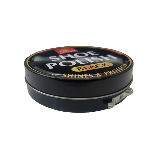 Black Shoe Polish Large 80g Boots Metal Tins Shine Protect Standard Jump Tin