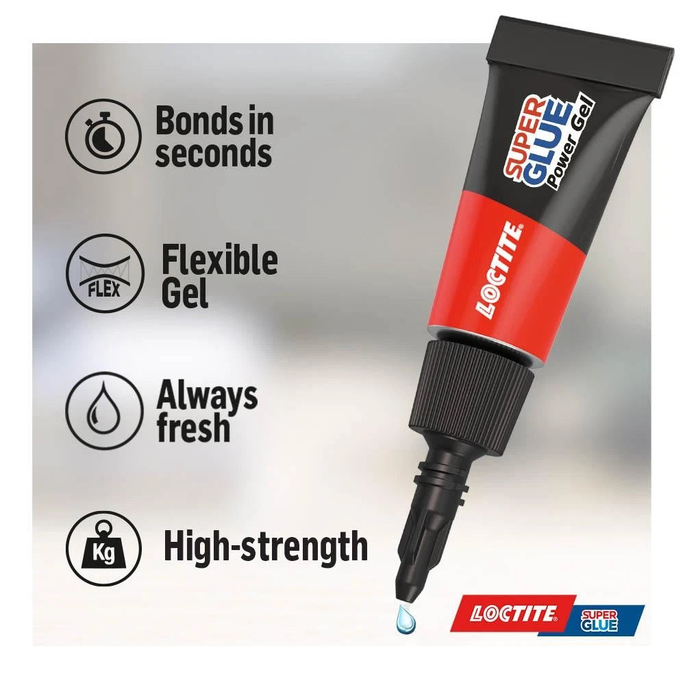 Loctite Mini Trio Super Glue Gel for High-Quality Repair for All Materials, 3x1g