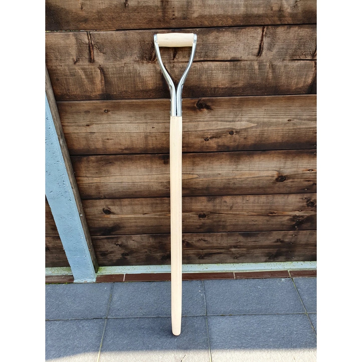 D Type 1m Long Solid Wooden Shovel Spade Fork Shaft with Metal Handle New ❀ D02