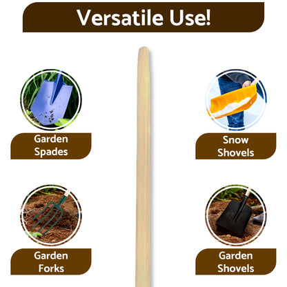 D Type 1m Long Solid Wooden Shovel Spade Fork Shaft with Metal Handle New ❀ D02