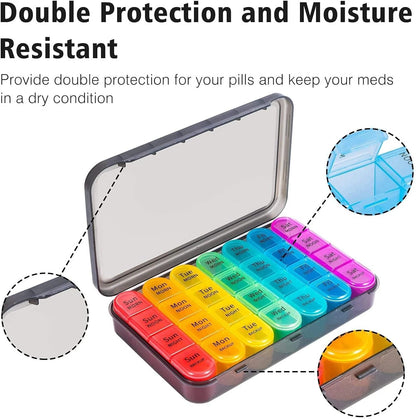 Pills box 28 Slot 7 Days Weekly Tablet Medicine Box Holder Storage Organizer