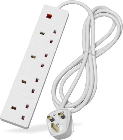 STATUS 4 Way Socket Extension Lead, 1M Cable Multi-Plug Power Strip for Home &amp; O
