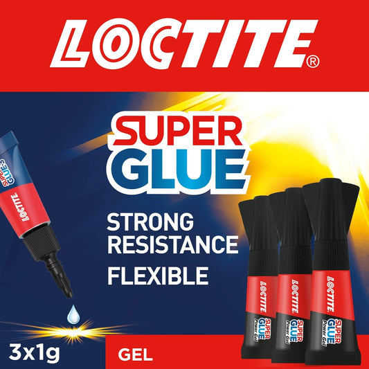 Loctite Mini Trio Super Glue Gel for High-Quality Repair for All Materials, 3x1g