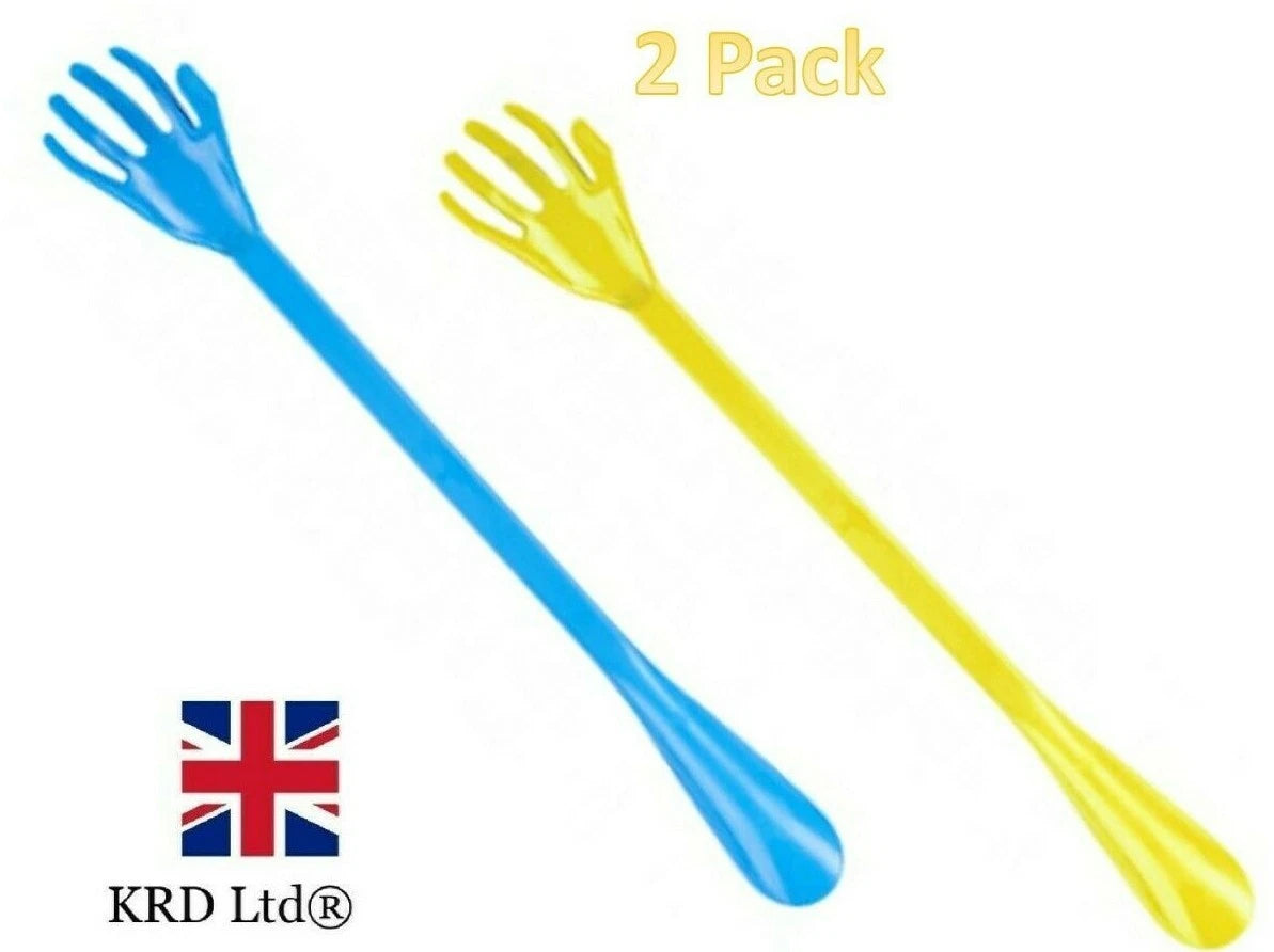 2pk 2 in 1 BACK SCRATCHER SHOE HORN Boot Aid Reusable Long Reach Handle Massager