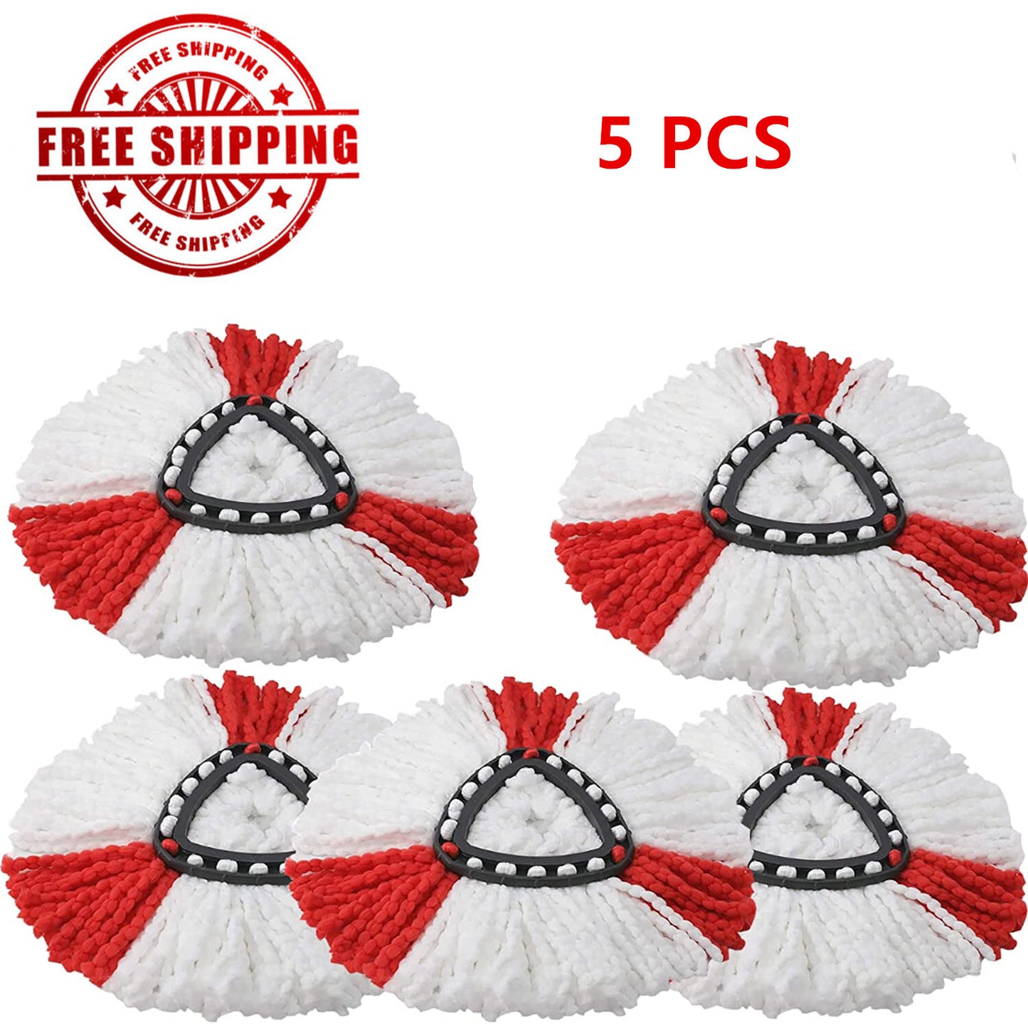 5-Pack Cleaning Turbo Microfiber Replacement Refill Mop Heads for Vileda Wring