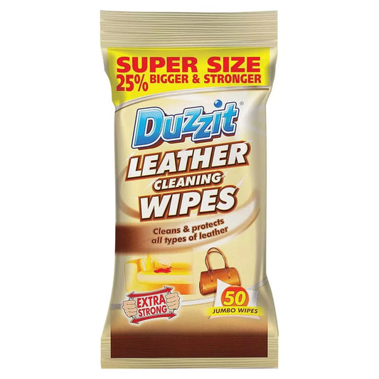 Duzzit Leather Cleaning Wipes Clean &amp; Protect 50 Wipes , 6 Pack