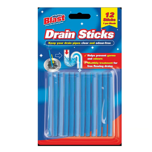Mighty Blast Drain Sticks 12 Pack