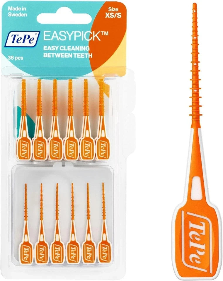 TePe Easy Pick Interdental Brush, Orange, Size: XS/S , Pack of 1 x 36