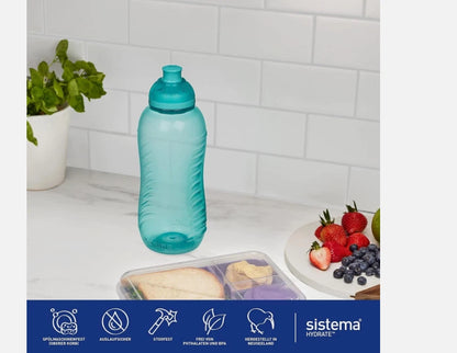 Sistema Twist 'n' Sip Kids Water Bottle 330ml Assorted Colours BPA Free Squeeze