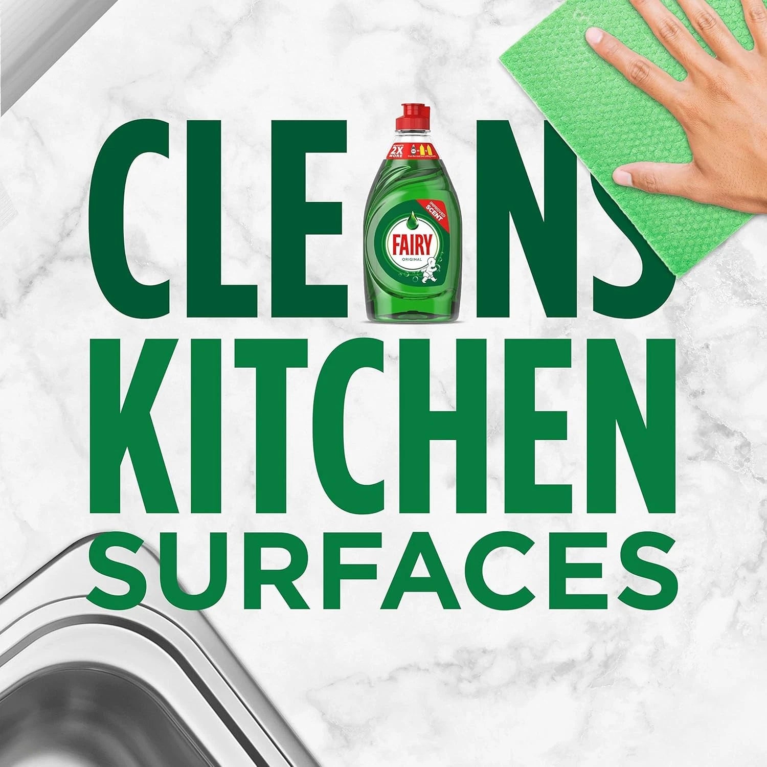 Fairy Original Washing Up Liquid Green with LiftAction, 320ml