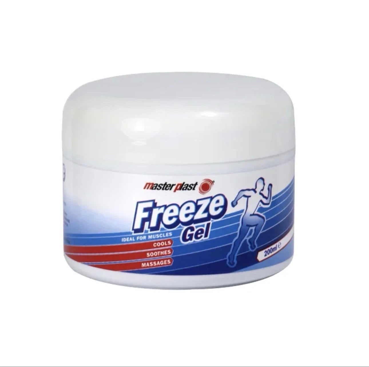 Masterplast Freeze Gel Tub 200ml Ideal for muscles. - Cools, soothes, massages.