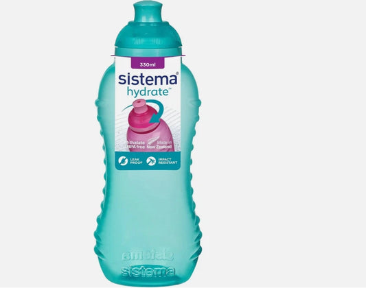 Sistema Twist 'n' Sip Kids Water Bottle 330ml Assorted Colours BPA Free Squeeze