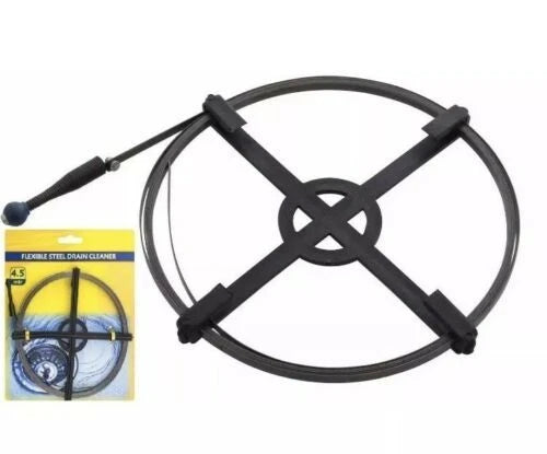 FLEXIBLE STEEL DRAIN CLEANER WIRE 4.5M DRAIN CLEANER STEEL COIL 15FT