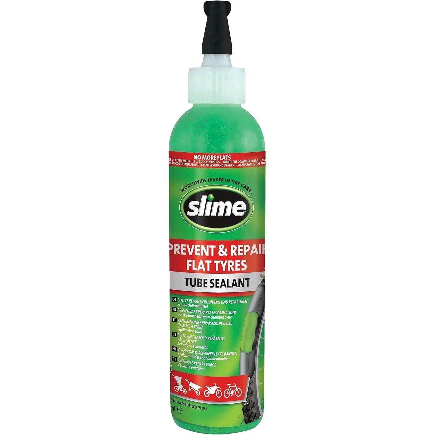 Slime 10015 Bike Tube Puncture Repair Sealant, Prevent and Repair, suitable for