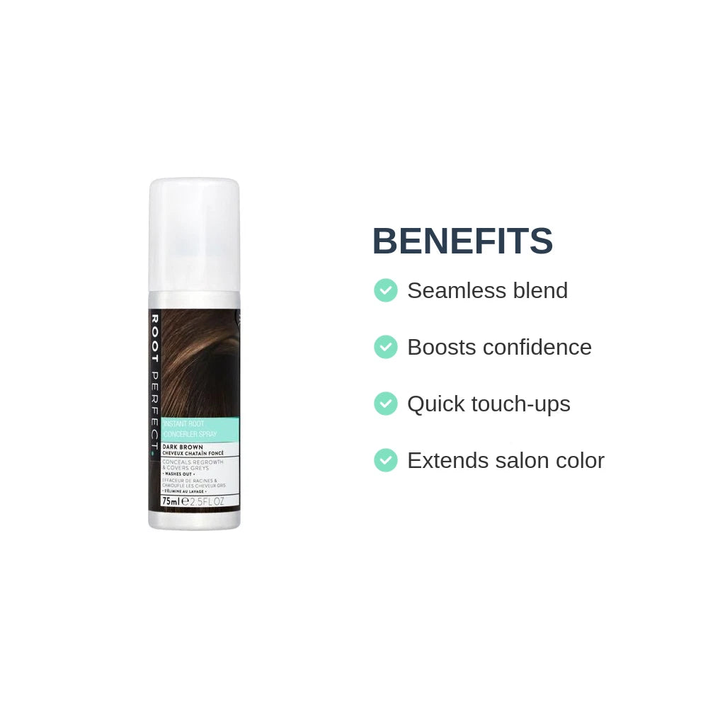 Root Perfect Dark Brown Hair Concealer Spray 75ml - Pack of 3